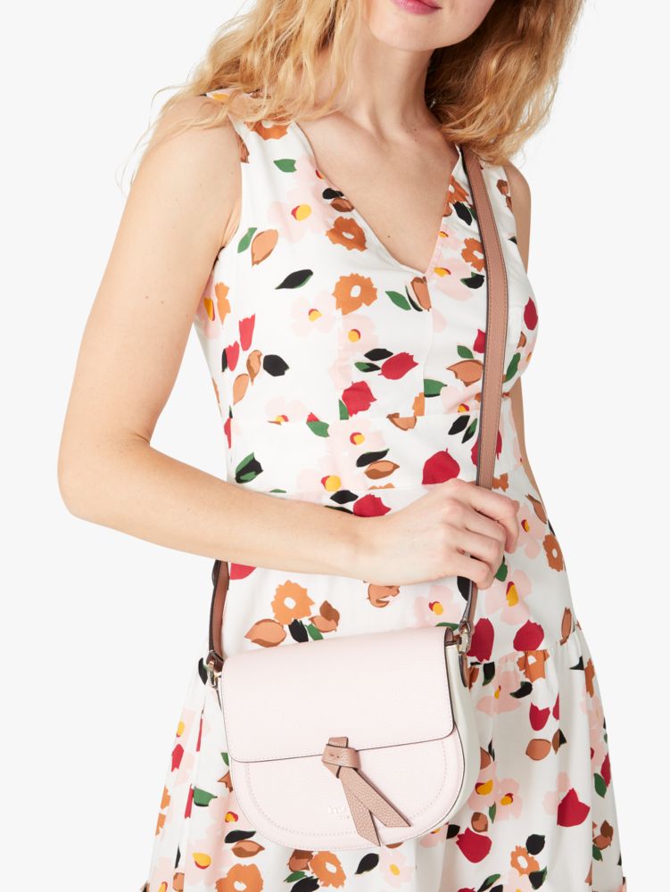 Kate Spade,ノット ミディアム サドル クロスボディ,チョークピンクマルチ