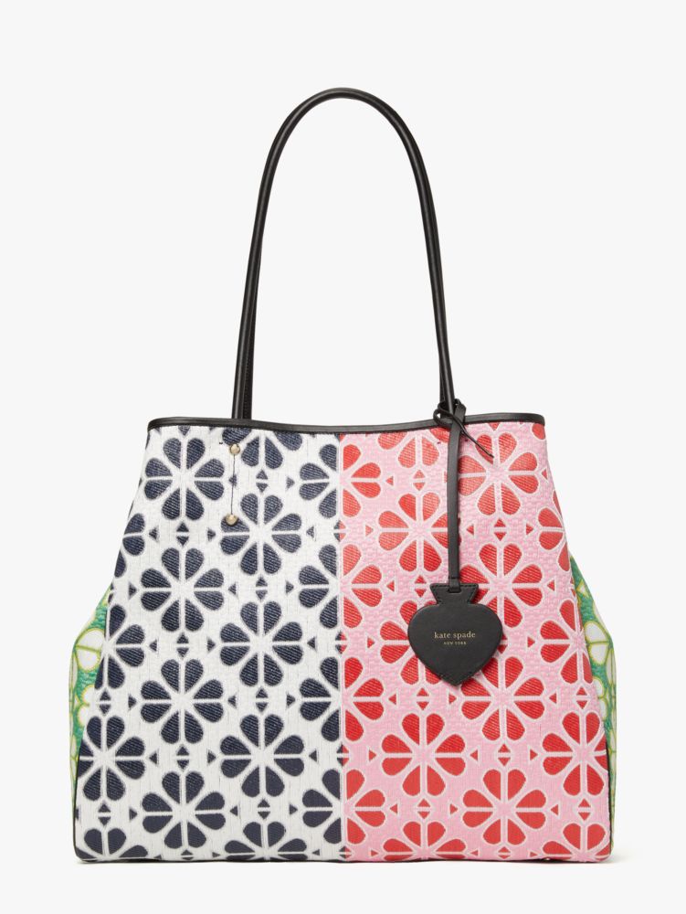 Kate Spade,spade flower raffia everything extra-large tote,tote bags,Extra Large,Multi