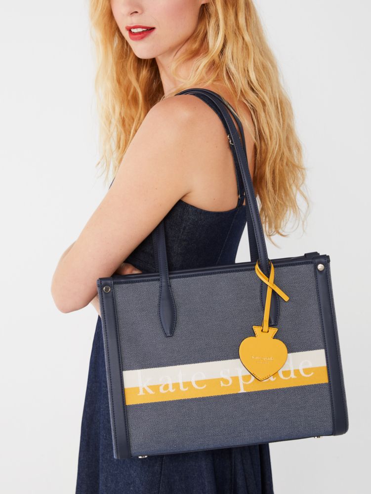 Kate Spade,Market Logo Striped Medium Tote,