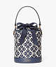 Spade Flower Jacquard Picnic Small Bucket Bag, Blue Multi, ProductTile