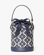 Spade Flower Jacquard Picnic Small Bucket Bag, Blue Multi, Product