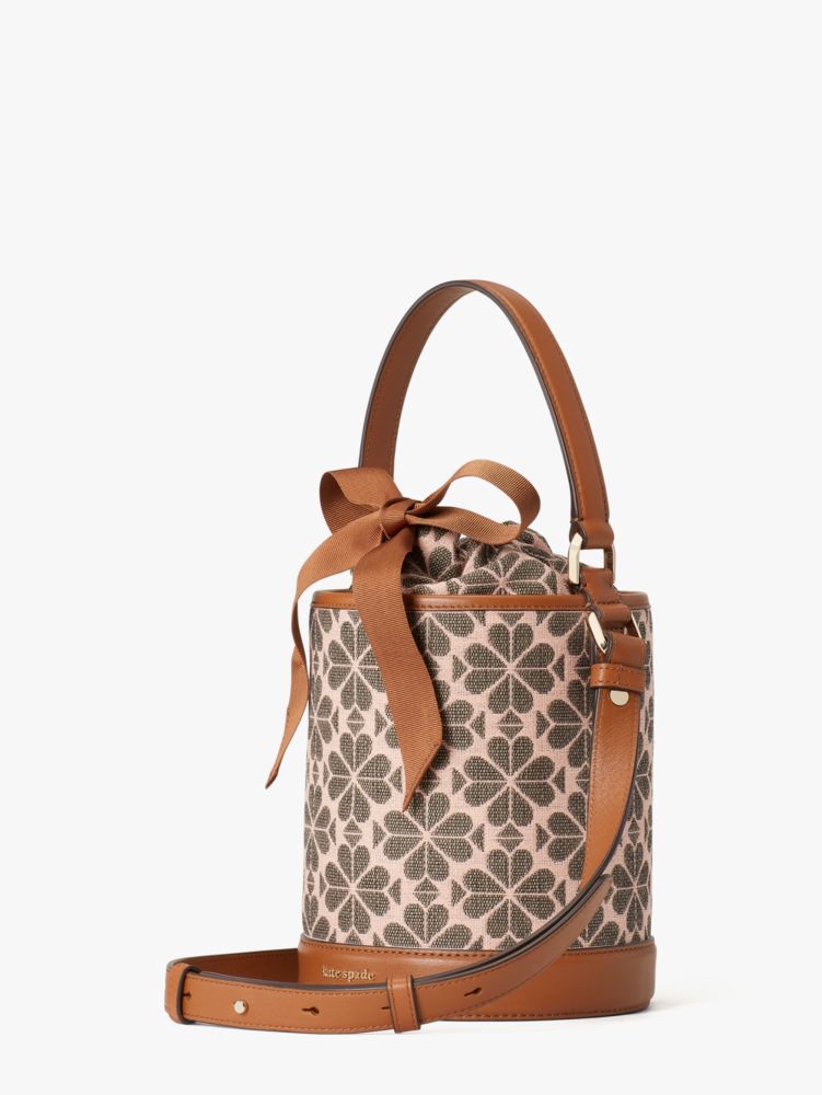 Kate Spade,Spade Flower Jacquard Picnic Small Bucket Bag,