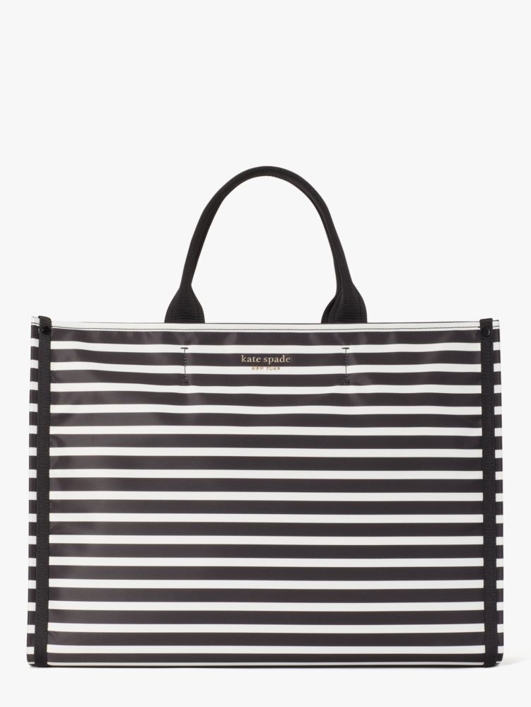 Kate spade black cheap and white striped purse