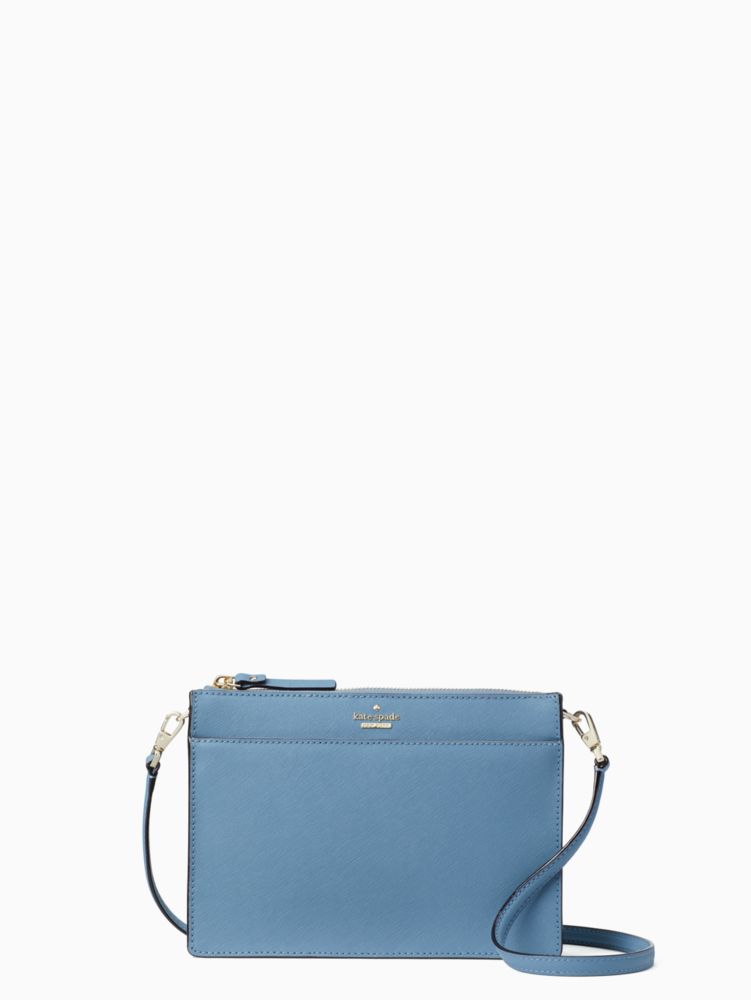 Buy the Kate Spade Cameron Zip Crossbody Bag in Lavender/Blue Saffiano  Leather