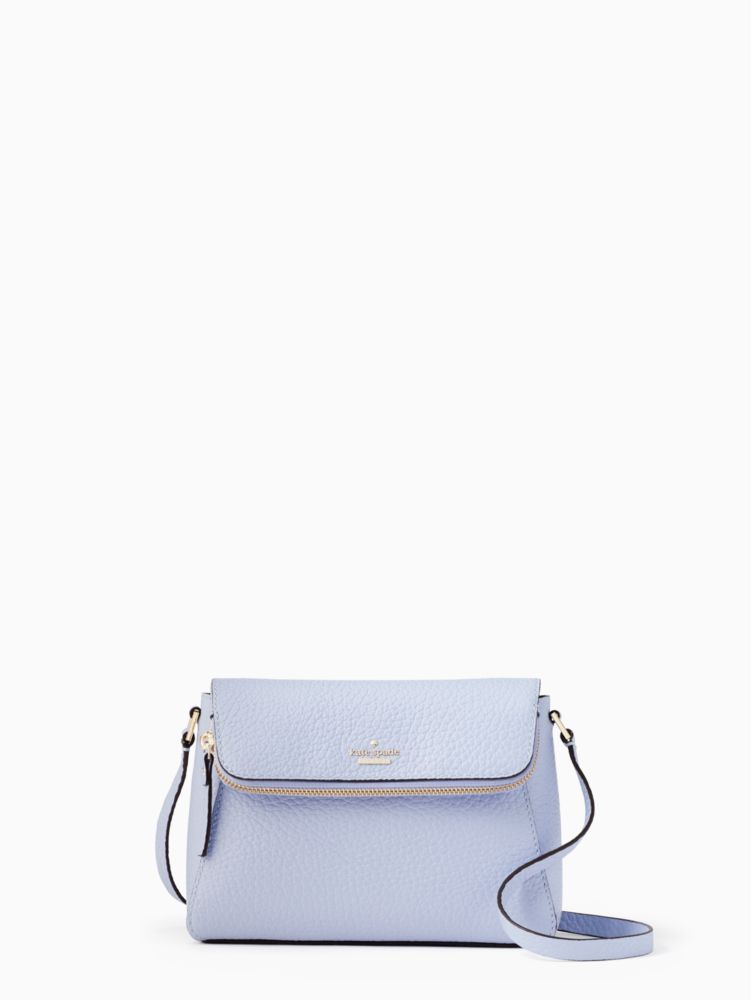 Kate Spade Carter offers Street Berrin Leather Crossbody Bag in Gray Pebbled Leather