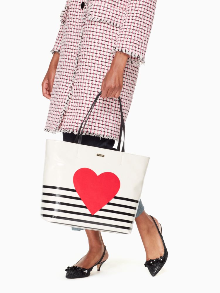 Kate Spade,Yours Truly Heart Stripe Hallie,