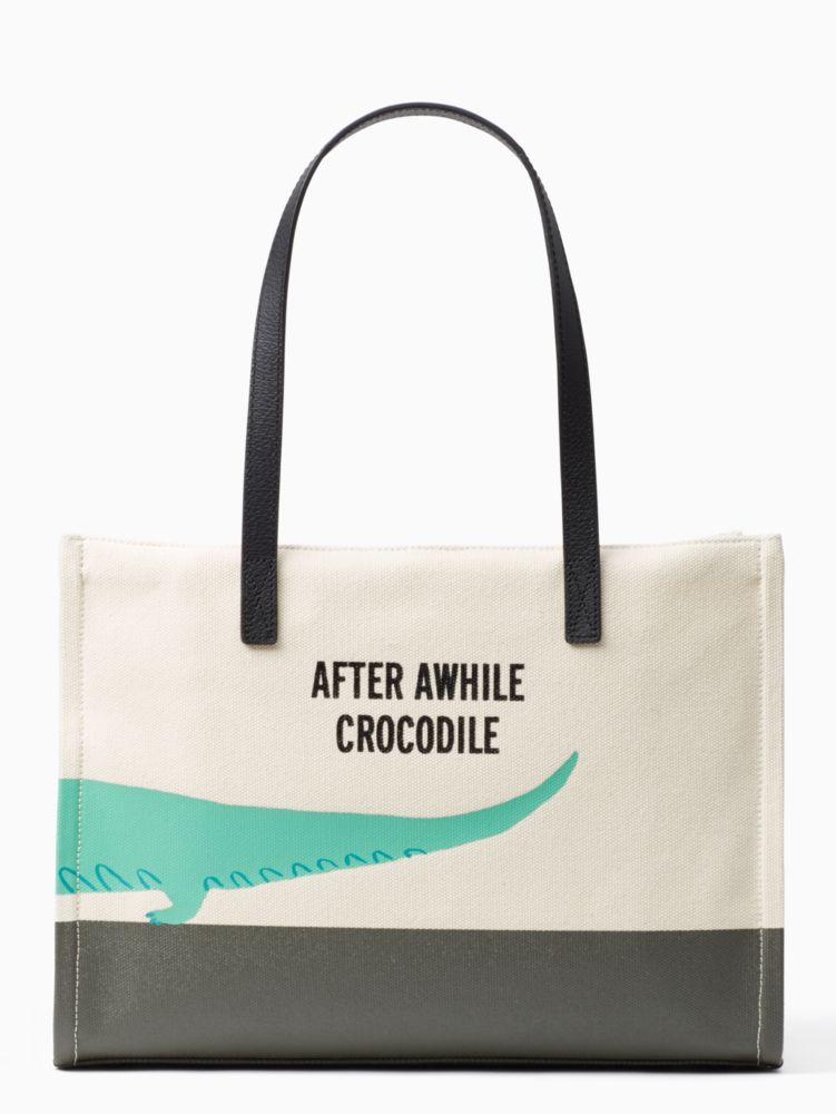 Kate Spade,Swamped Alligator Canvas Mega Original Bag,