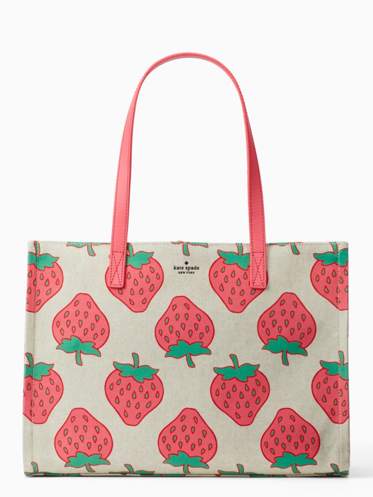 Kate Spade,picnic perfect strawberry canvas mega original bag,Multi