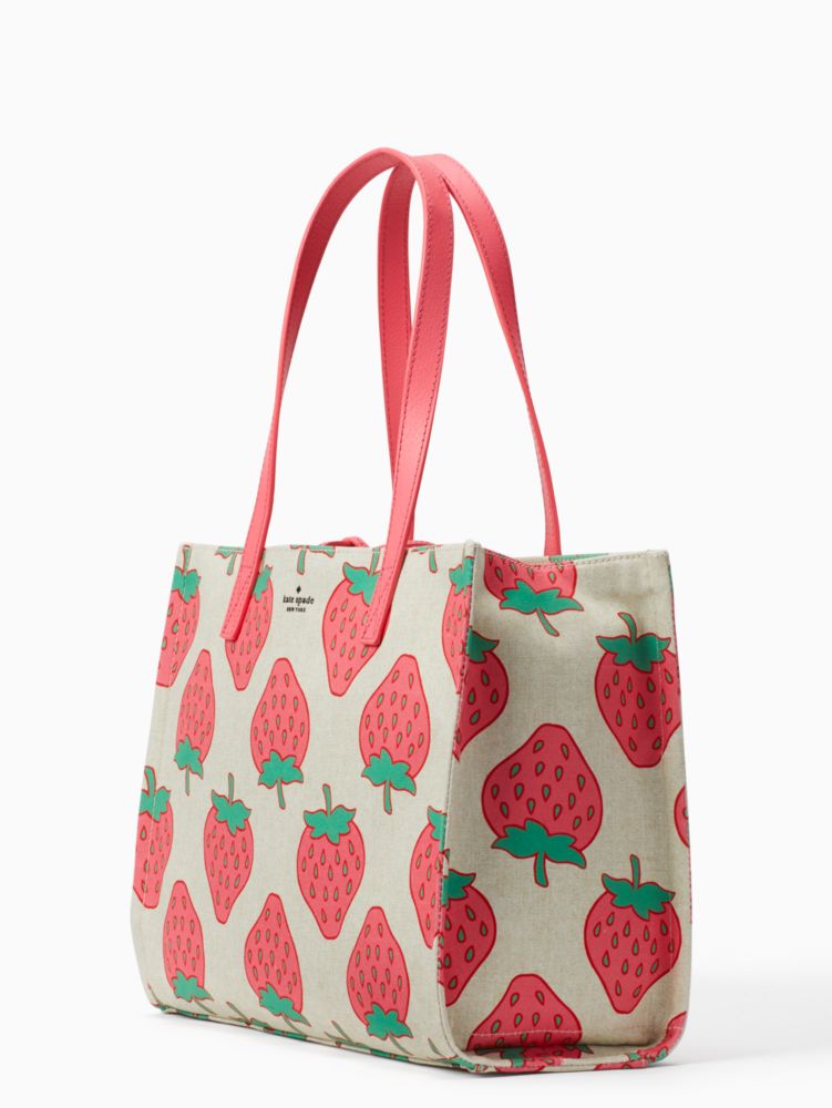 Kate Spade,Picnic Perfect Strawberry Canvas Mega Original Bag,