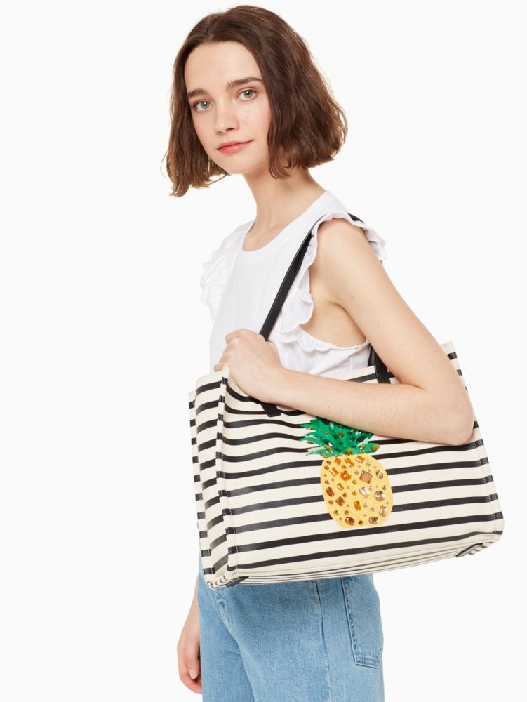 Kate Spade,by the pool canvas pineapple mega original bag,Multi