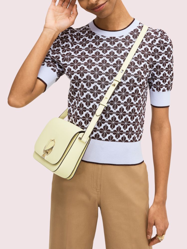 Kate Spade,nicola twistlock medium shoulder bag,shoulder bags,Lemon Sorbet