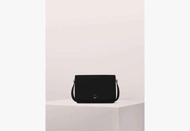 Kate Spade,nicola medium flap shoulder bag,Black / Glitter