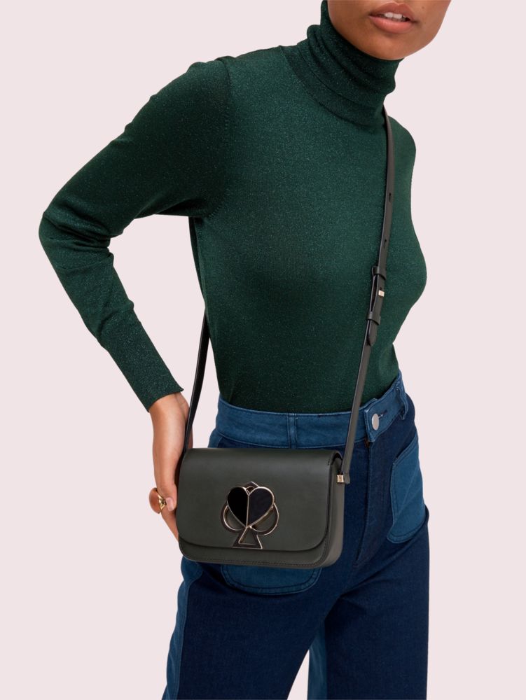 Kate Spade,nicola twistlock small shoulder bag,Deep Evergreen