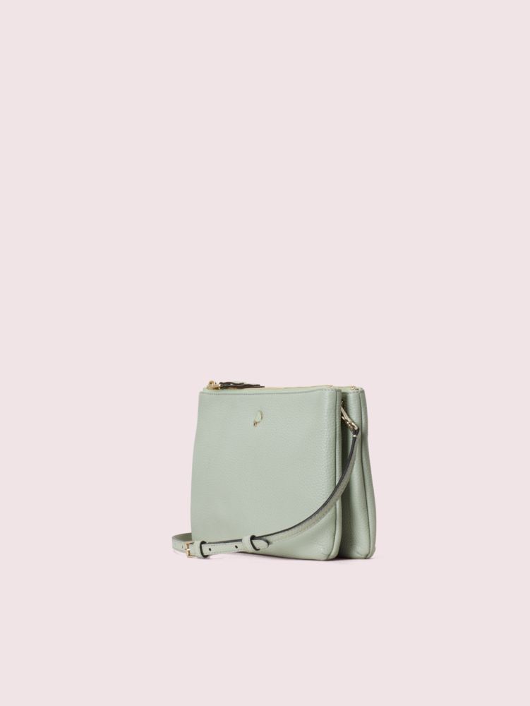 Kate Spade,polly medium double gusset crossbody,Light Pistachio