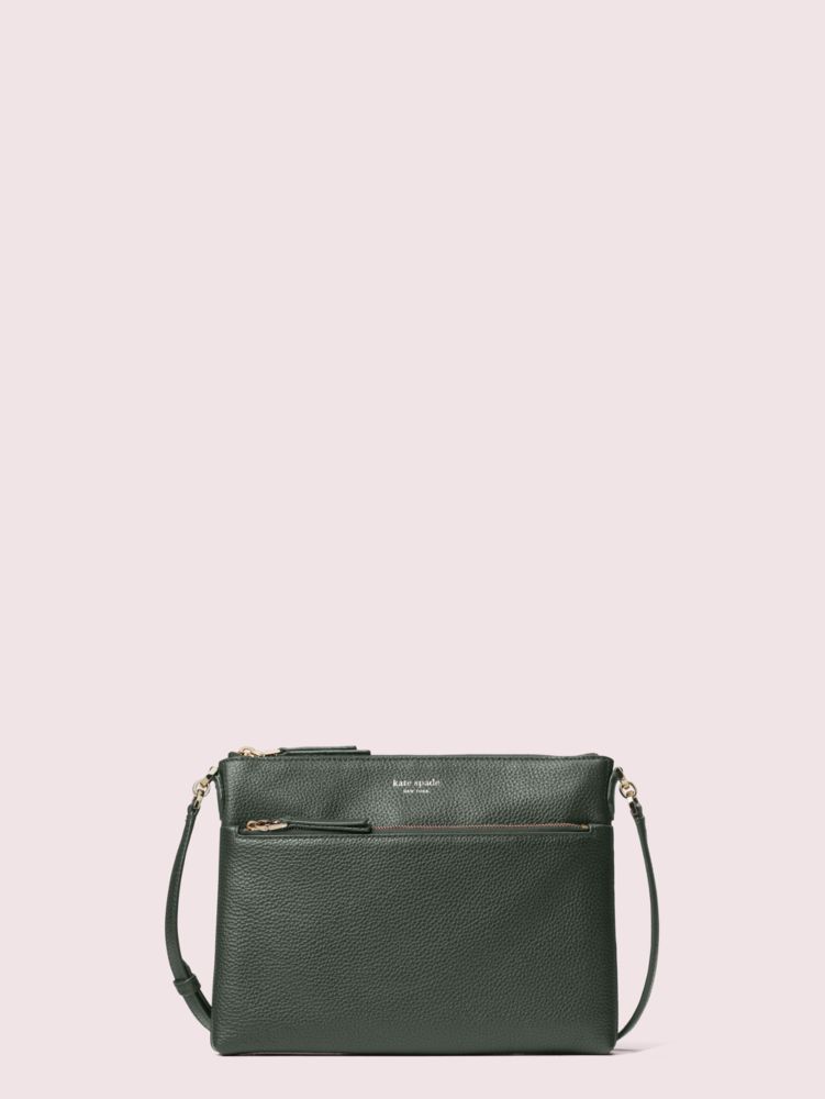 Kate Spade,polly medium crossbody,crossbody bags,Deep Evergreen