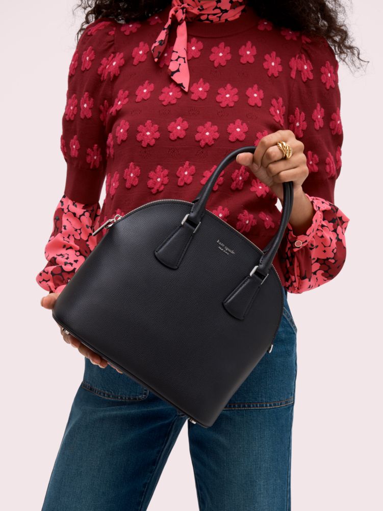 Kate Spade,sylvia large dome satchel,satchels,Black