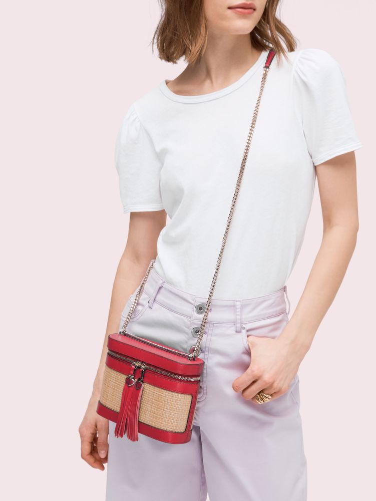 Kate spade rose straw crossbody new arrivals