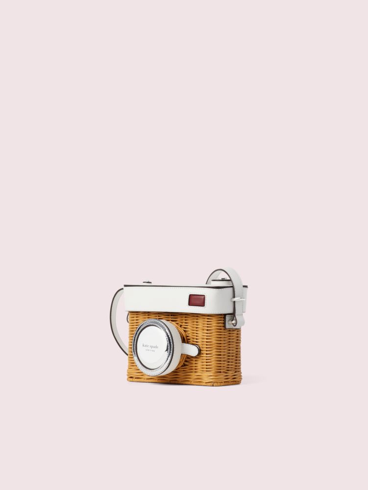 Kate spade wicker camera on sale bag