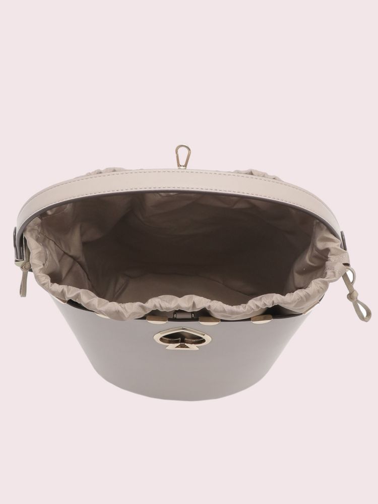 Kate Spade,suzy scallop small bucket bag,Clotted Cream/Silver