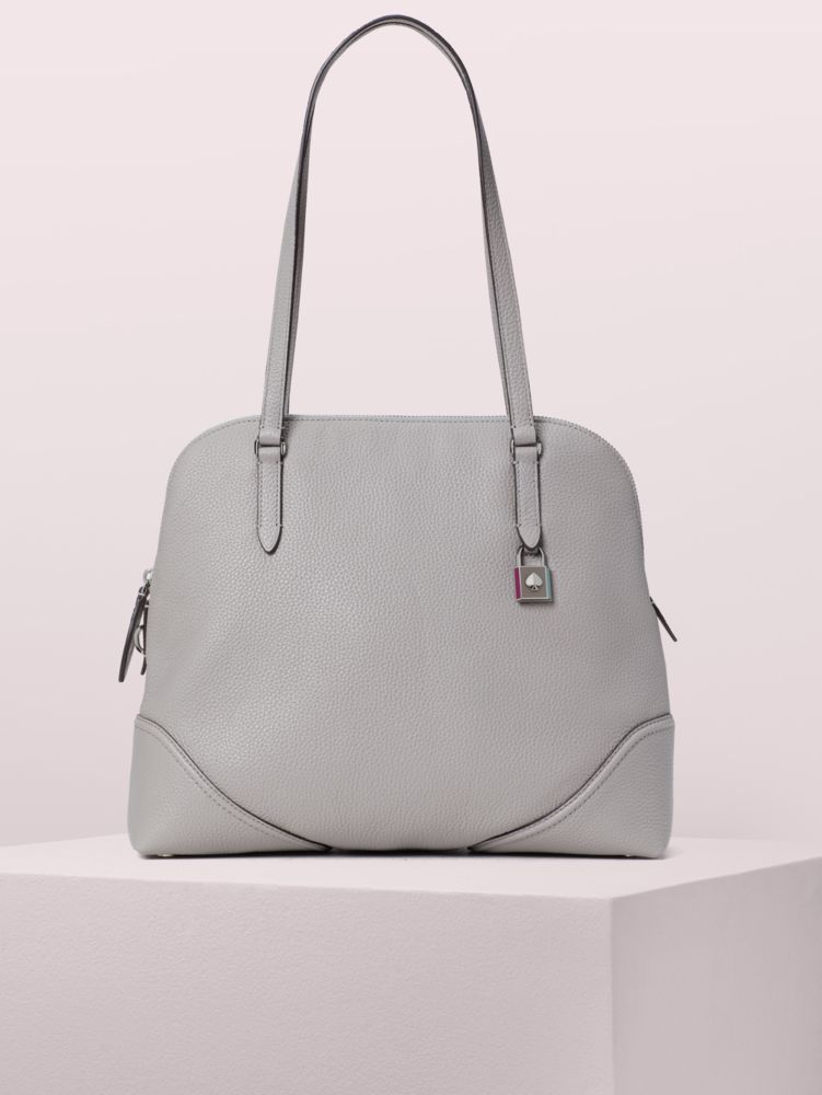 Kate Spade New York Leather Square Crossbody Bag - Grey Crossbody