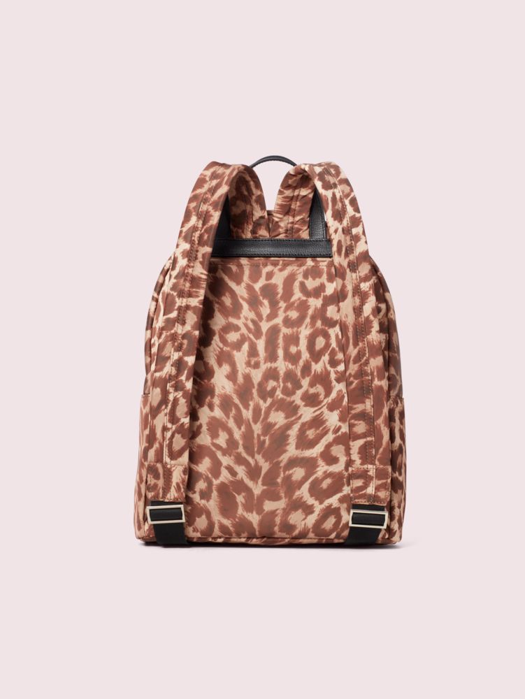 Kate Spade,taylor leopard large backpack,Warm Cognac