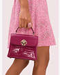Kate Spade,romy croc-embossed mini top-handle satchel,Berry Blitz