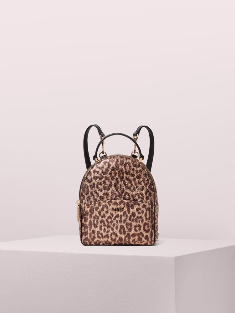 Amelia Metallic Leopard Mini Convertible Backpack Kate Spade GB