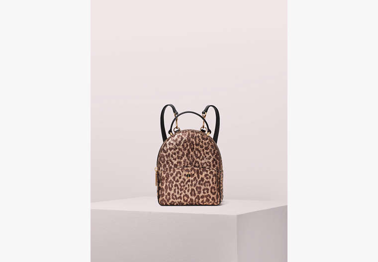 Kate Spade,amelia metallic leopard mini convertible backpack,backpacks,Rose Gold Multi