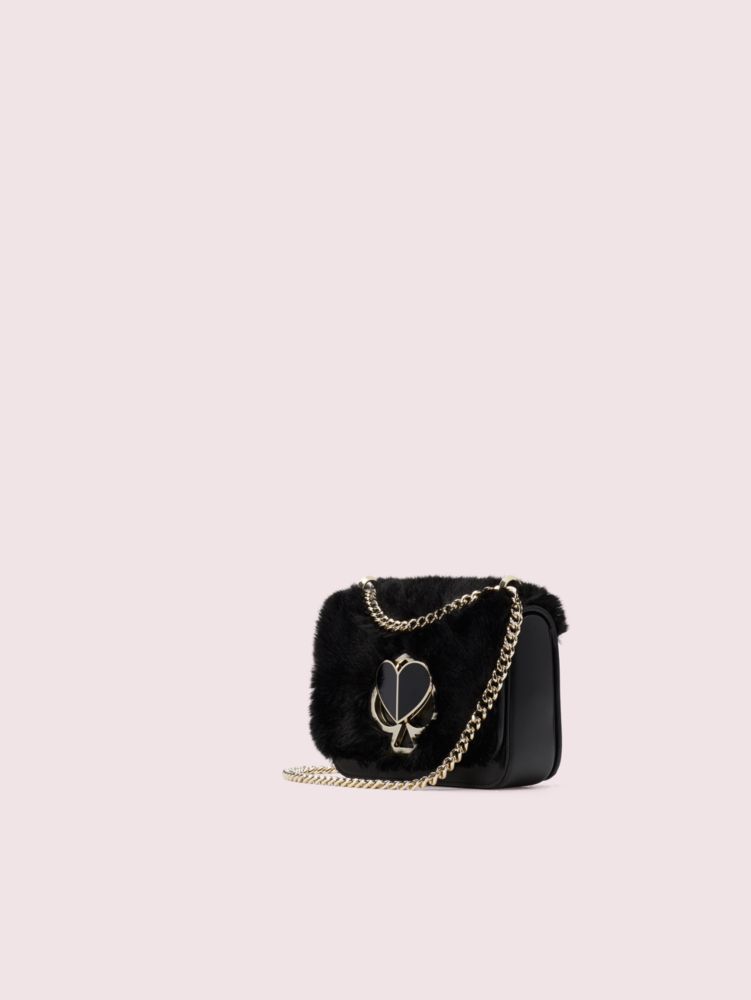 Kate Spade,Nicola Faux Fur Twistlock Small Convertible Chain Shoulder Bag,