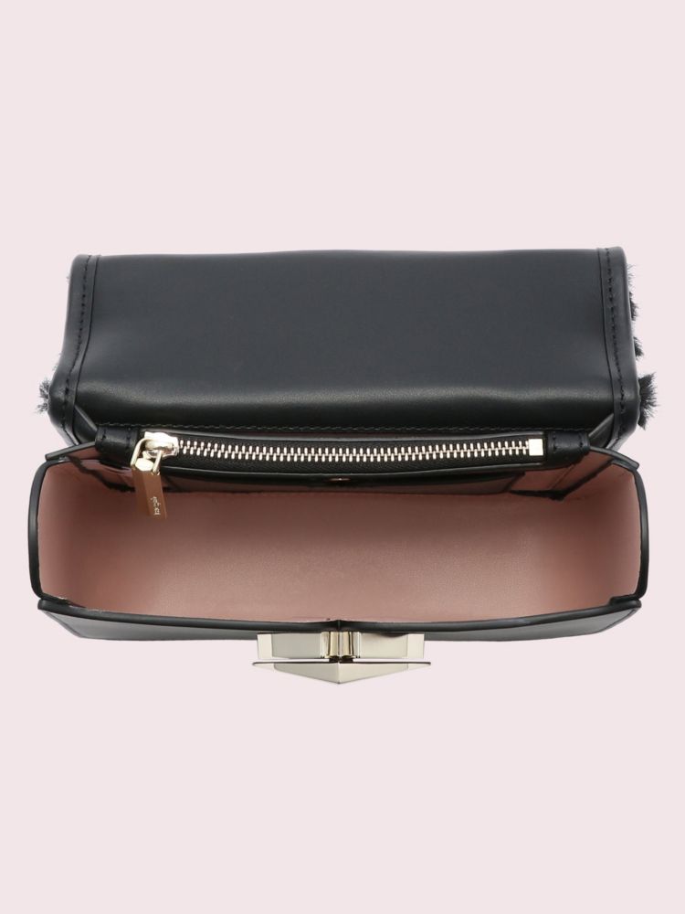 Kate Spade,Nicola Faux Fur Twistlock Small Convertible Chain Shoulder Bag,