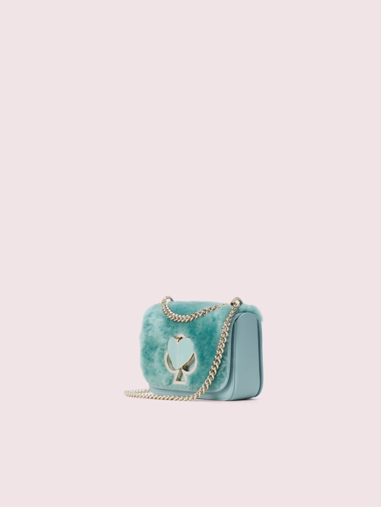 Kate Spade,Nicola Shearling Twistlock Small Convertible Chain Shoulder Bag,
