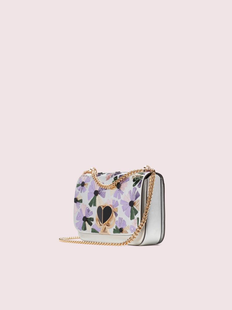 Nicola Floral Twistlock Medium Convertible Chain Shoulder Bag, , Product