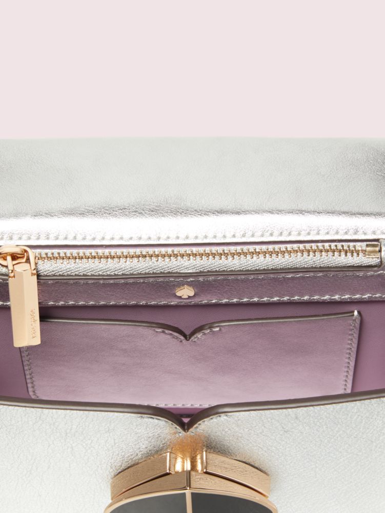 Kate Spade,Nicola Floral Twistlock Small Convertible Chain Shoulder Bag,