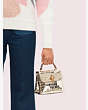 Kate Spade,romy metallic croc-embossed mini top handle bag,Gold