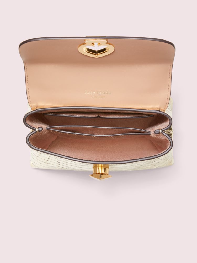 Kate Spade,Romy Metallic Croc-embossed Mini Top Handle Bag,