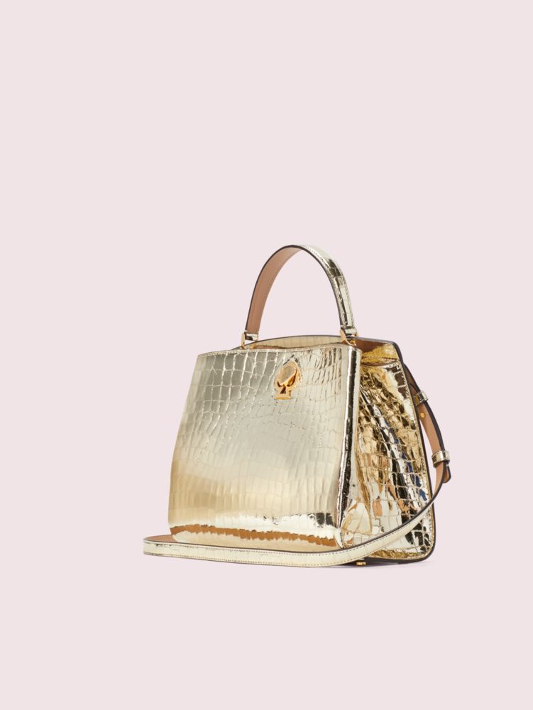 Kate Spade,Romy Metallic Croc-embossed Medium Satchel,