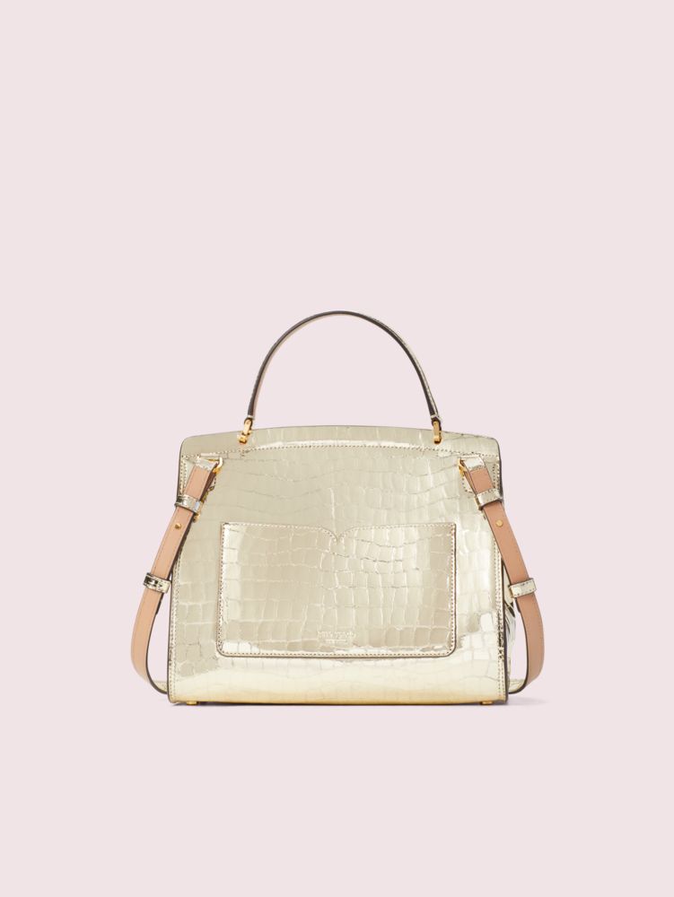 Kate Spade,Romy Metallic Croc-embossed Medium Satchel,