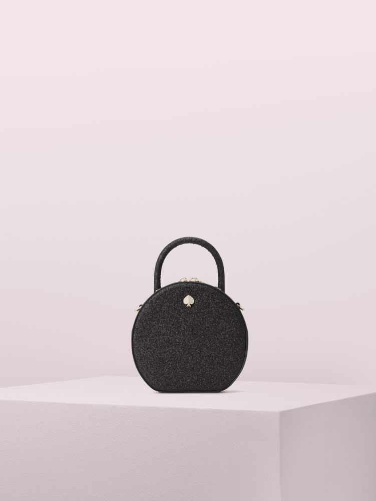 Kate Spade,andi glitter mini chain canteen bag,Black / Glitter