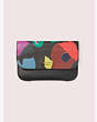 Kate Spade,floral collage pouch,Black Multi