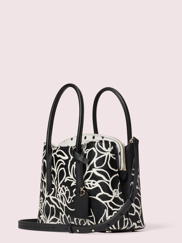Margaux Embossed Scribble Flora Medium Satchel, , Product