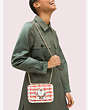 Kate Spade,nicola tweed twistlock small convertible chain shoulder bag,Pink Multi