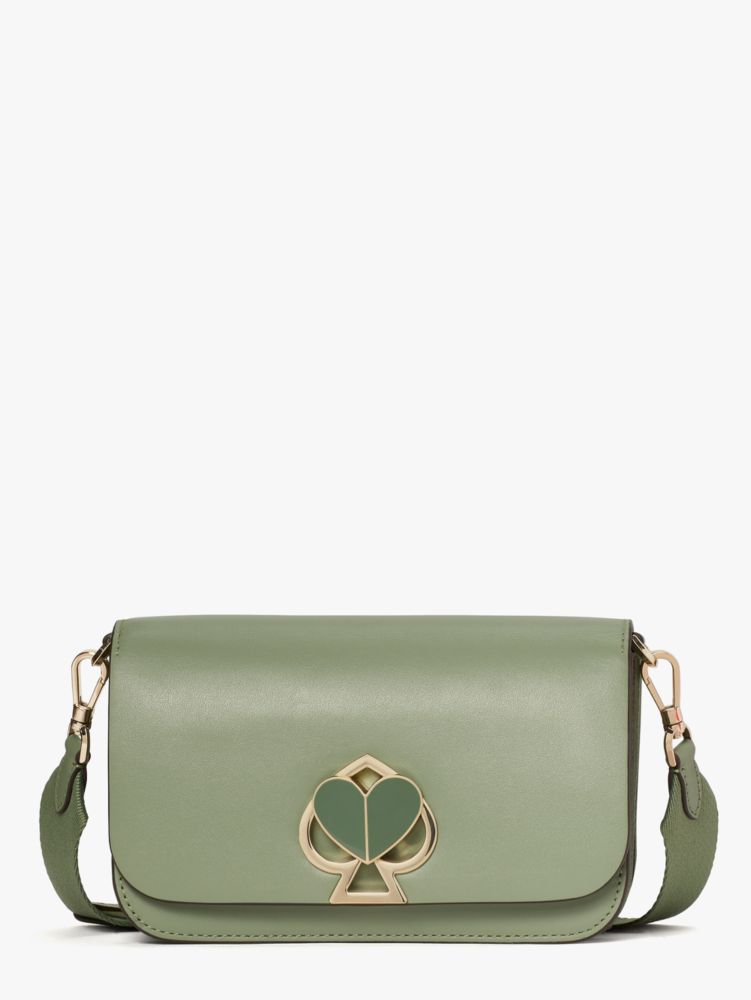 Kate Spade Dark Green Leather Medium Nicola Twistlock Shoulder Bag