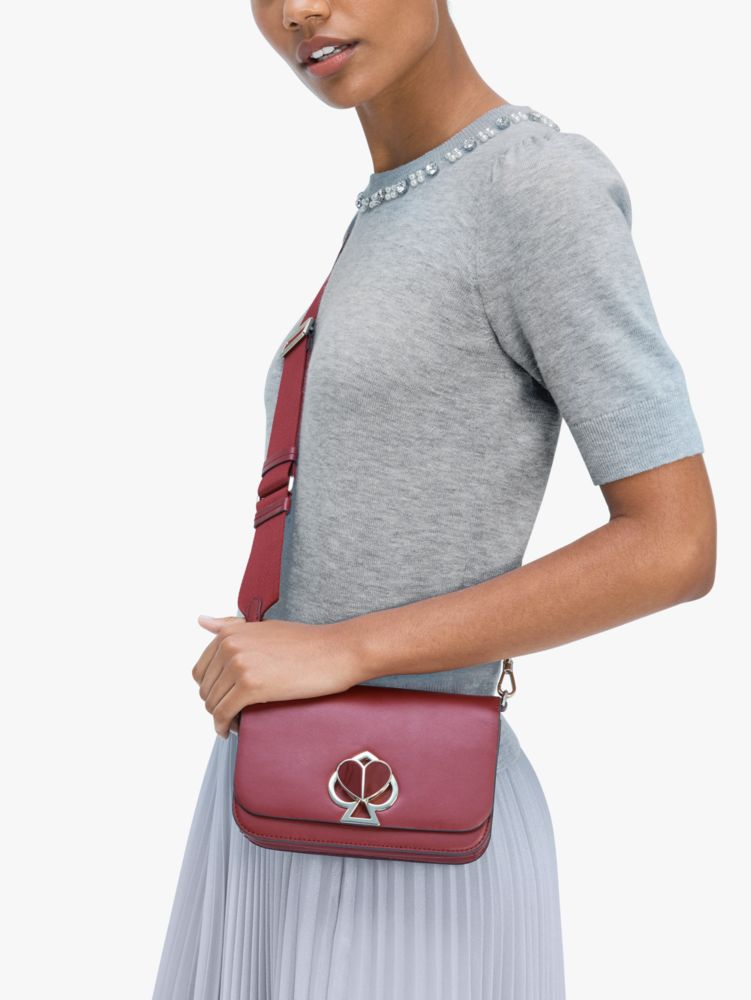 Kate Spade,nicola twistlock medium convertible crossbody,crossbody bags,Medium,Red Wine