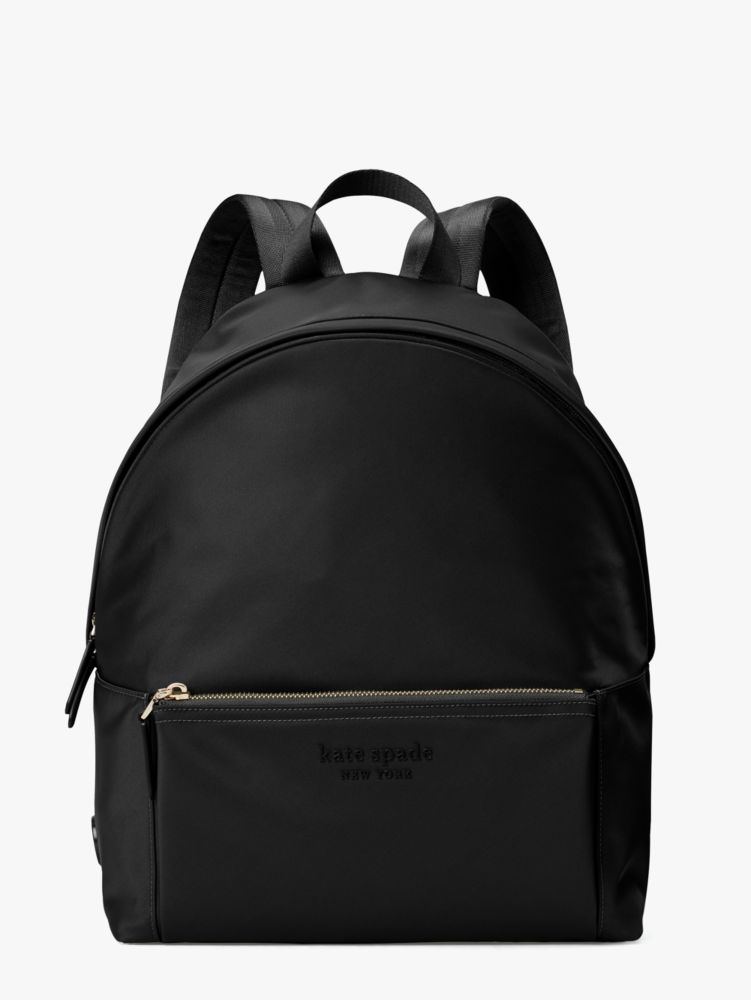 Schwarz Nylon City Pack Large Backpack