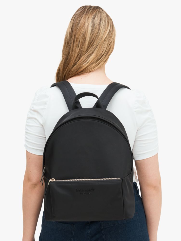 Kate Spade,nylon city pack large backpack,backpacks,Large,Black / Glitter