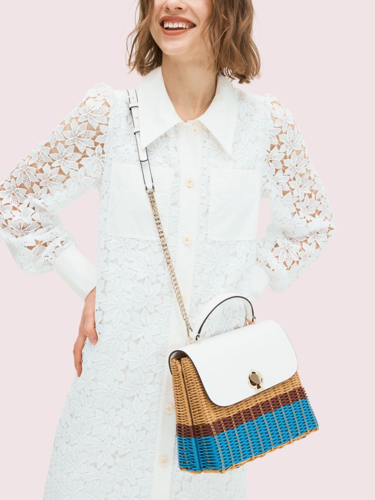 Romy Wicker Medium Top-handle Bag, , Product