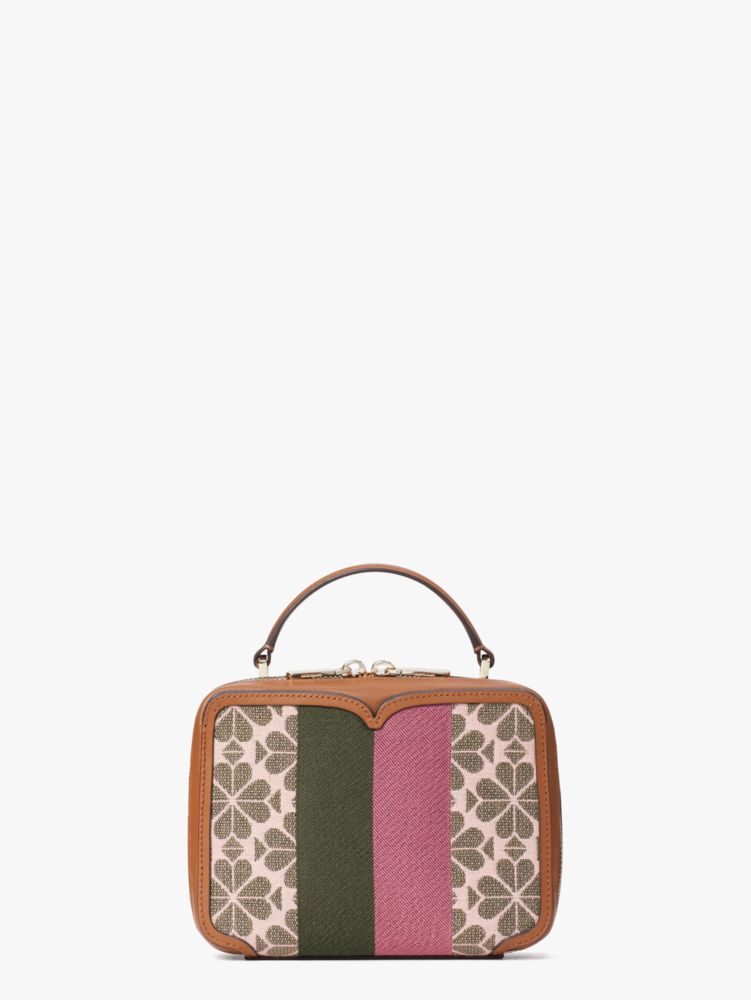 Spade Flower Jacquard Vanity Stripe Mini Top Handle Bag | Kate