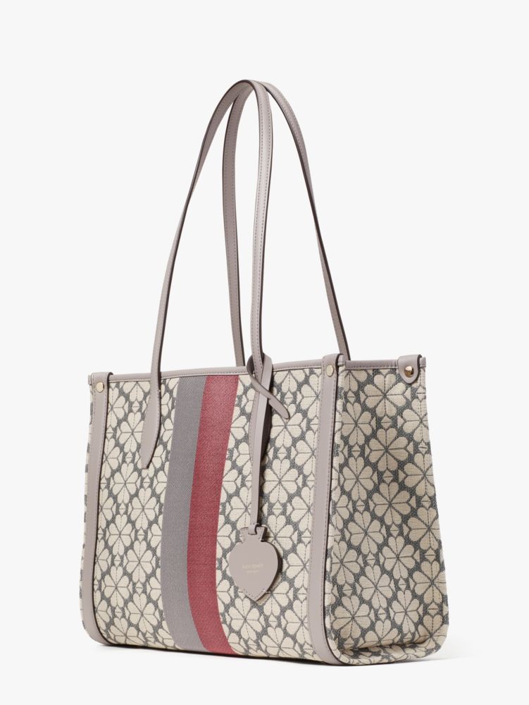 Kate Spade Flower Jacquard Stripe Medium Bucket Bag Cream Multi