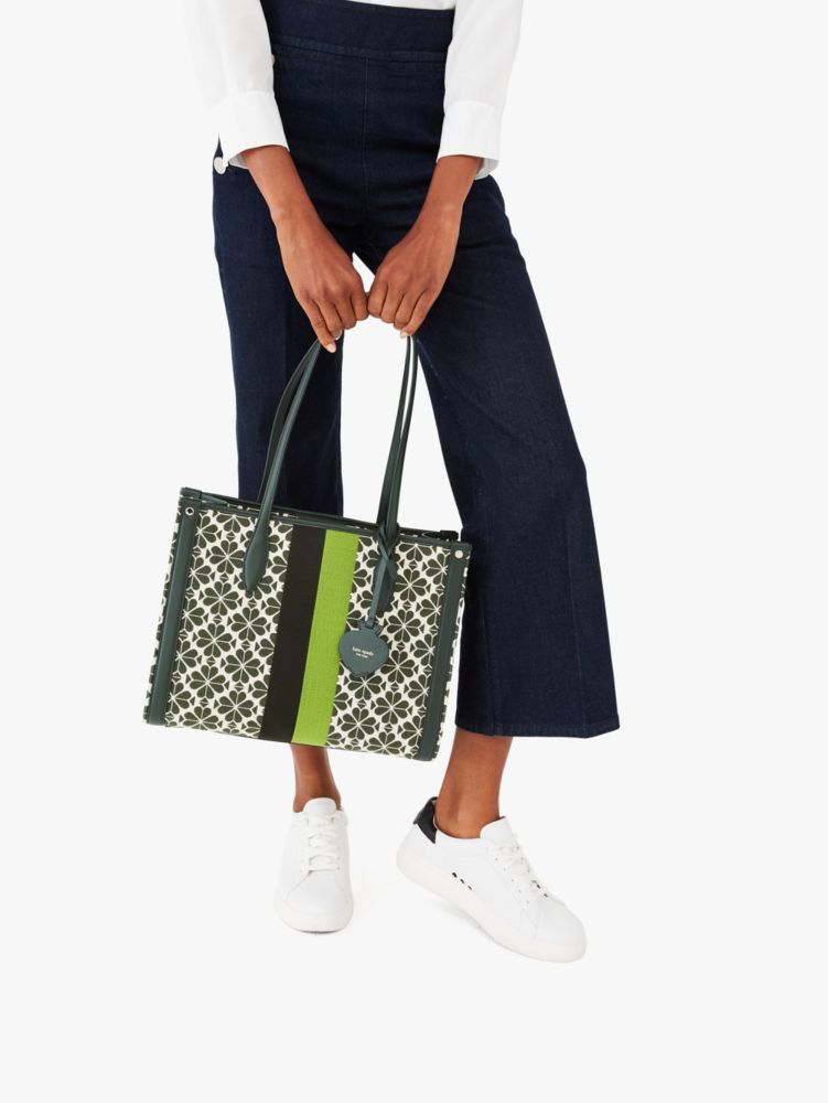 MileagePlus Merchandise Awards. Kate Spade Flower Jacquard Stripe Market  Medium Tote - Natural