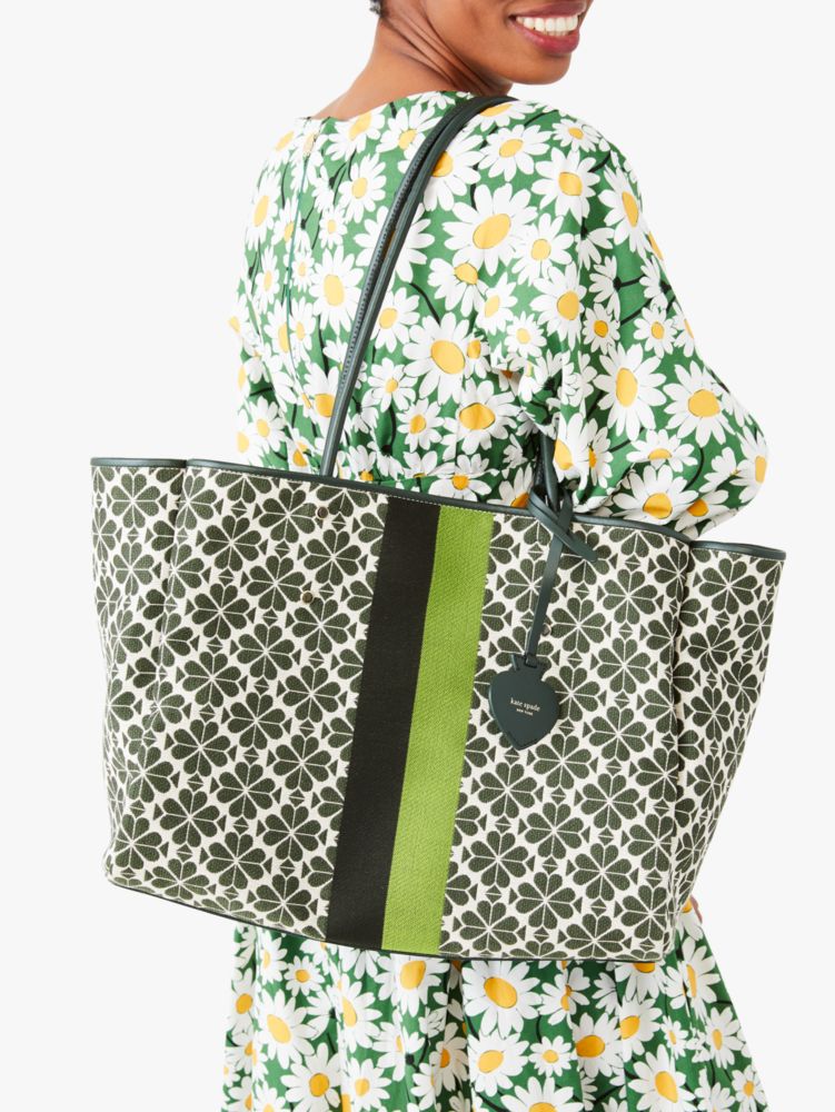 Spade Flower Jacquard Stripe Everything Large Tote